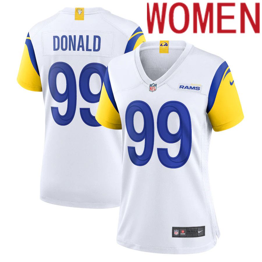 Women Los Angeles Rams #99 Aaron Donald Nike White Alternate Game NFL Jersey->women nfl jersey->Women Jersey